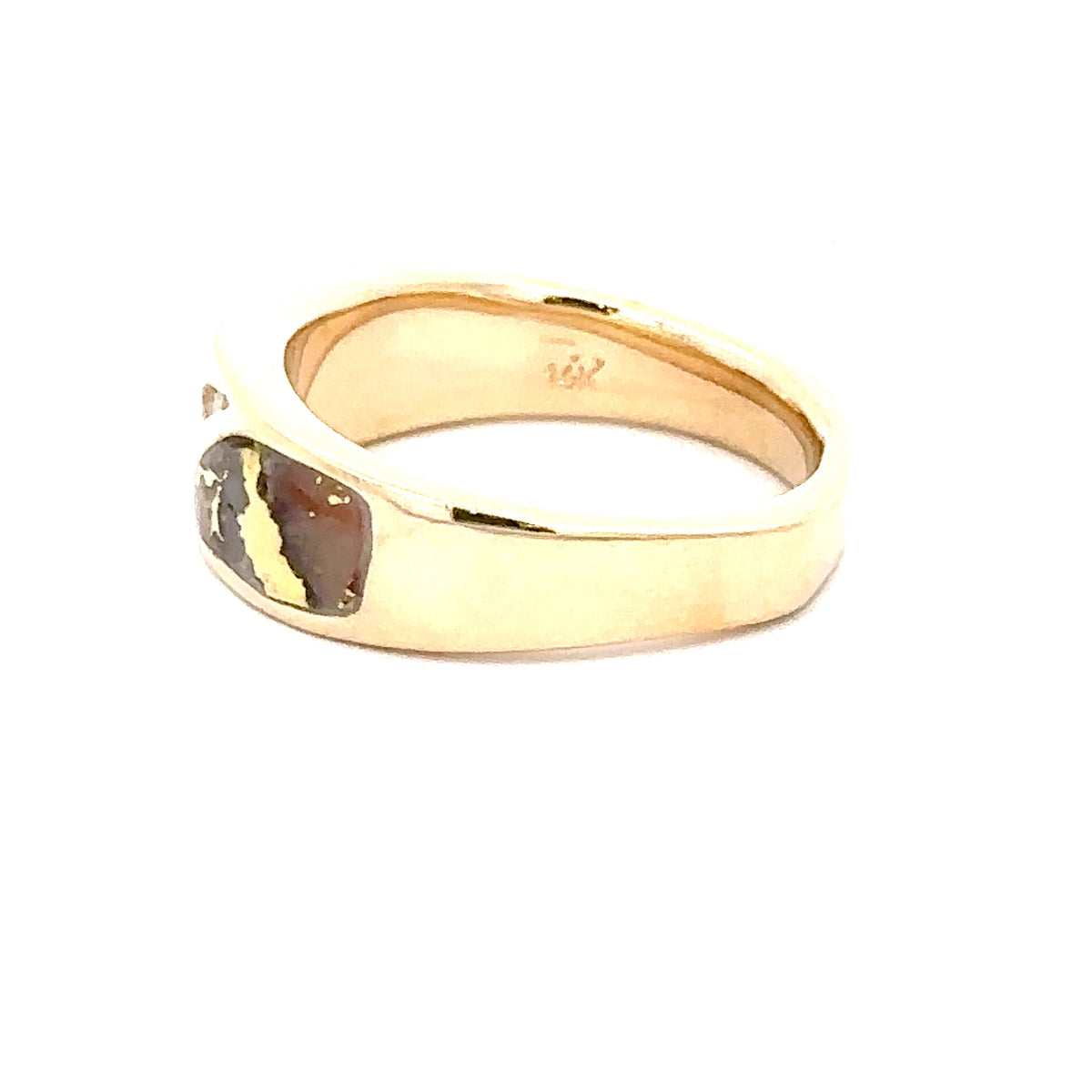 14k Yellow Gold Ring with Gold Quartz and Diamonds