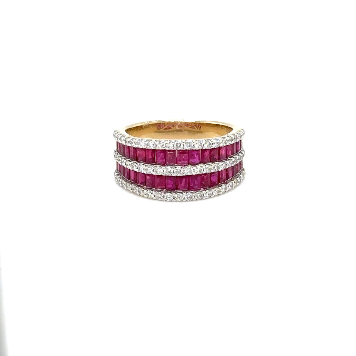 14k Yellow Gold Ruby and Diamond Ring