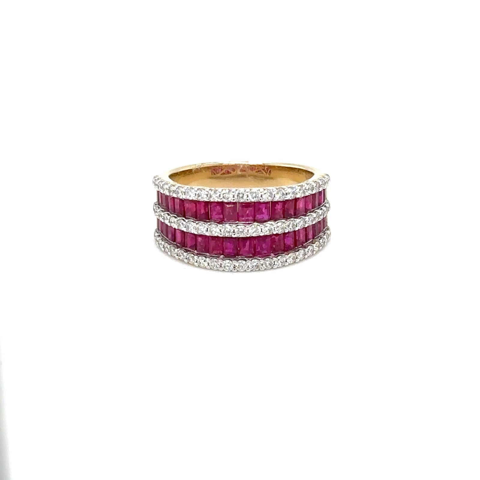 14k Yellow Gold Ruby and Diamond Ring