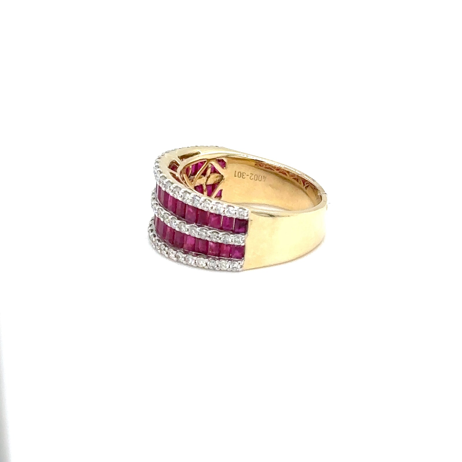 14k Yellow Gold Ruby and Diamond Ring