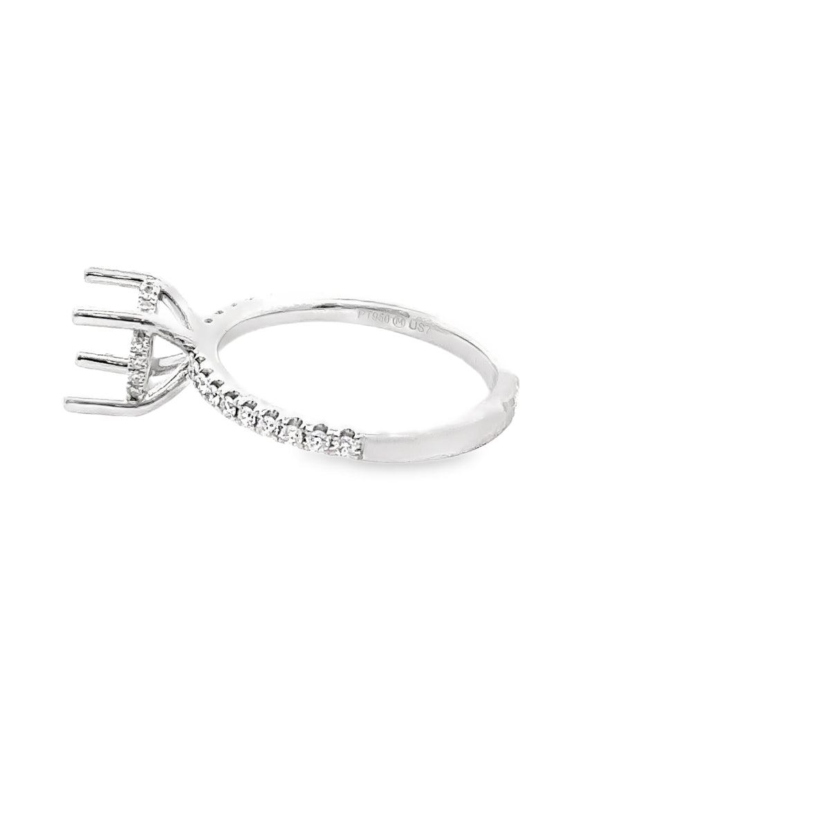 14k White Gold Diamond Semi-Mount