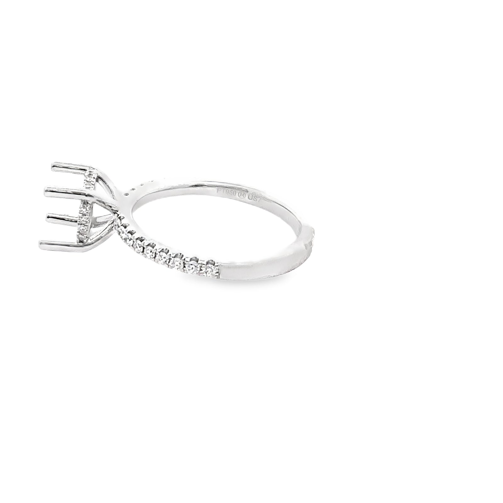 14k White Gold Diamond Semi-Mount