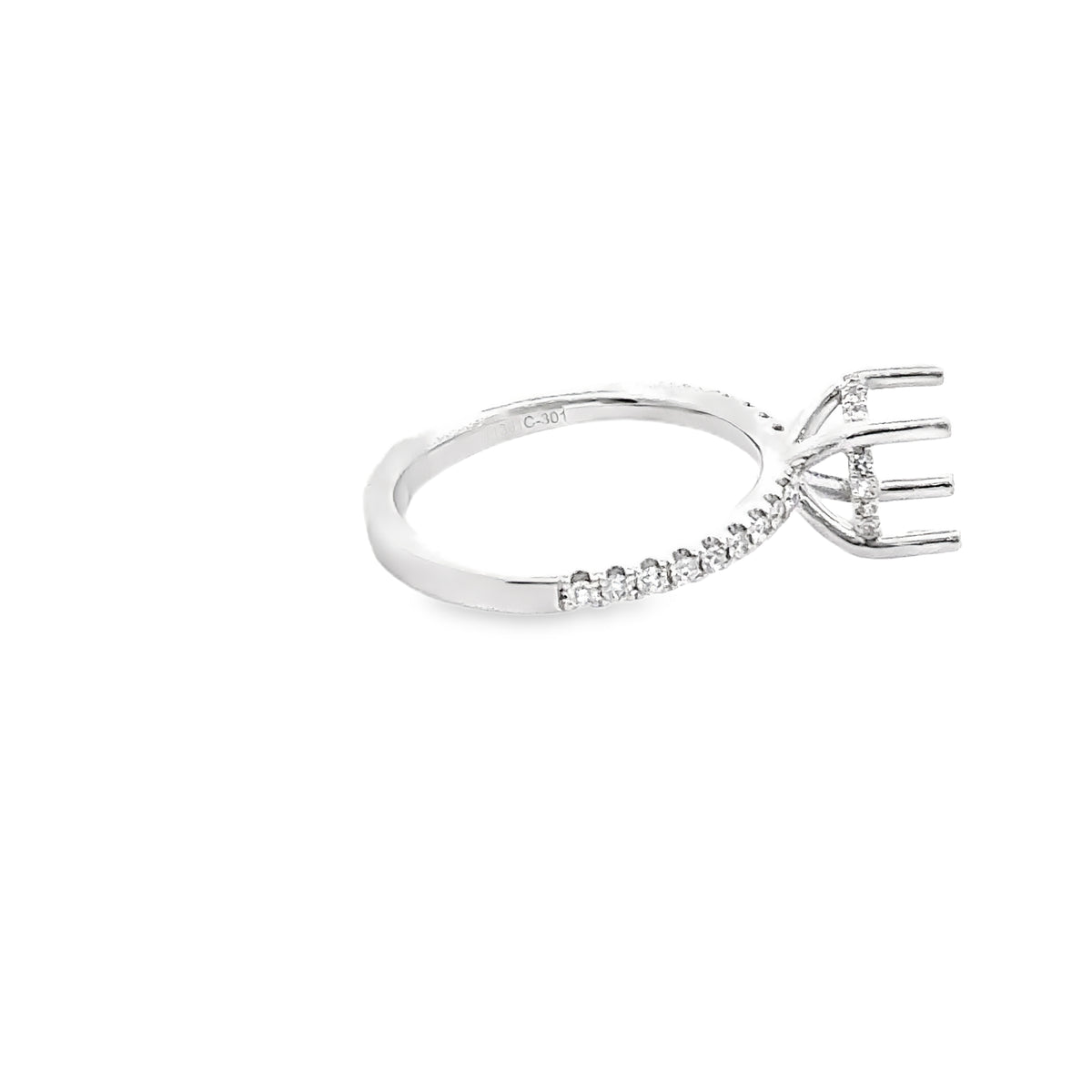 14k White Gold Diamond Semi-Mount