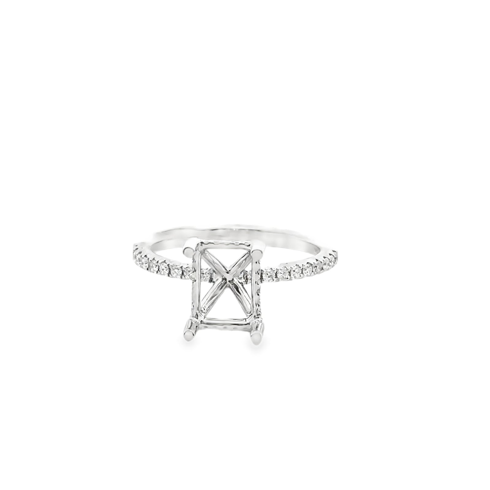 14k White Gold Diamond Semi-Mount