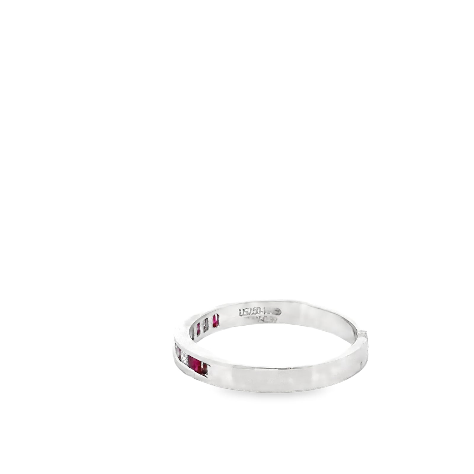 14k White Gold Ruby and Diamond Ring