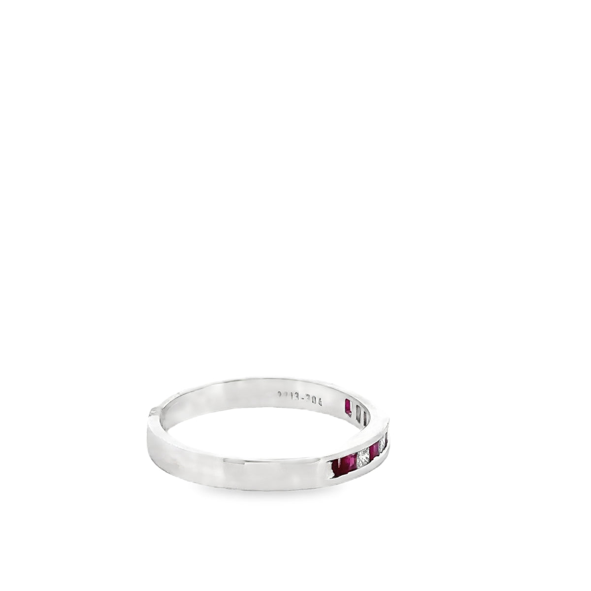 14k White Gold Ruby and Diamond Ring