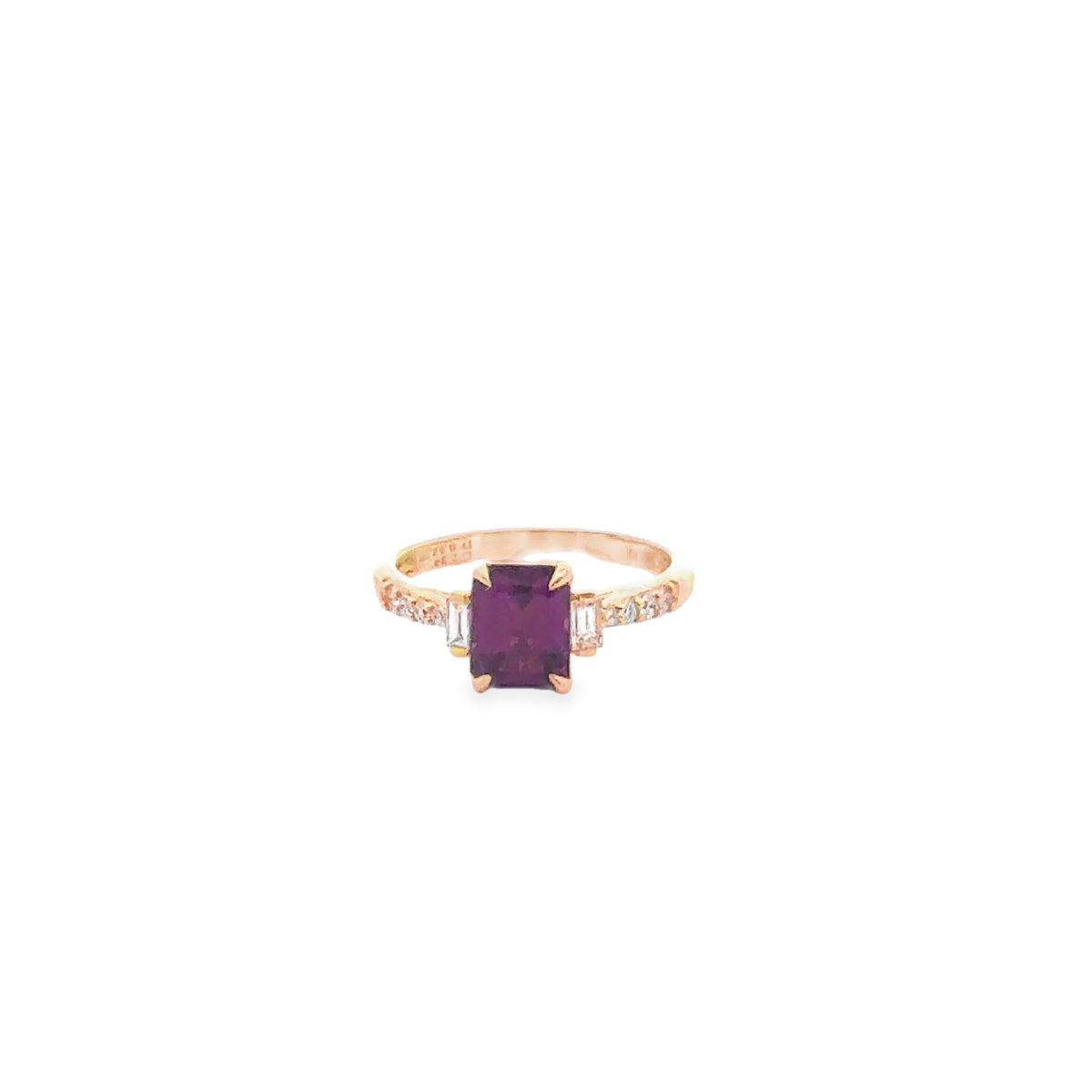 18k Yellow Gold Garnet and Diamond Ring