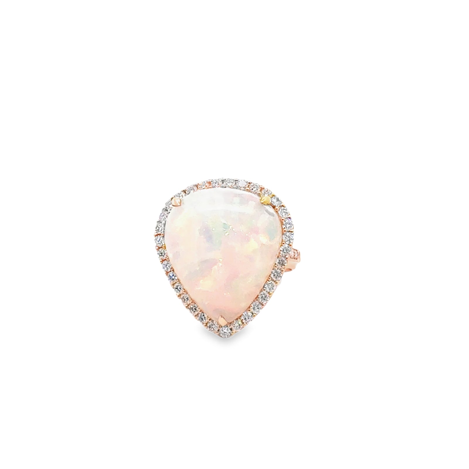 18k Yellow Gold Opal and Diamond Ring