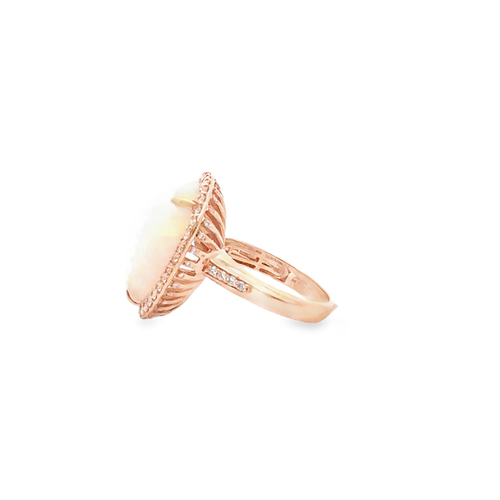 18k Yellow Gold Opal and Diamond Ring