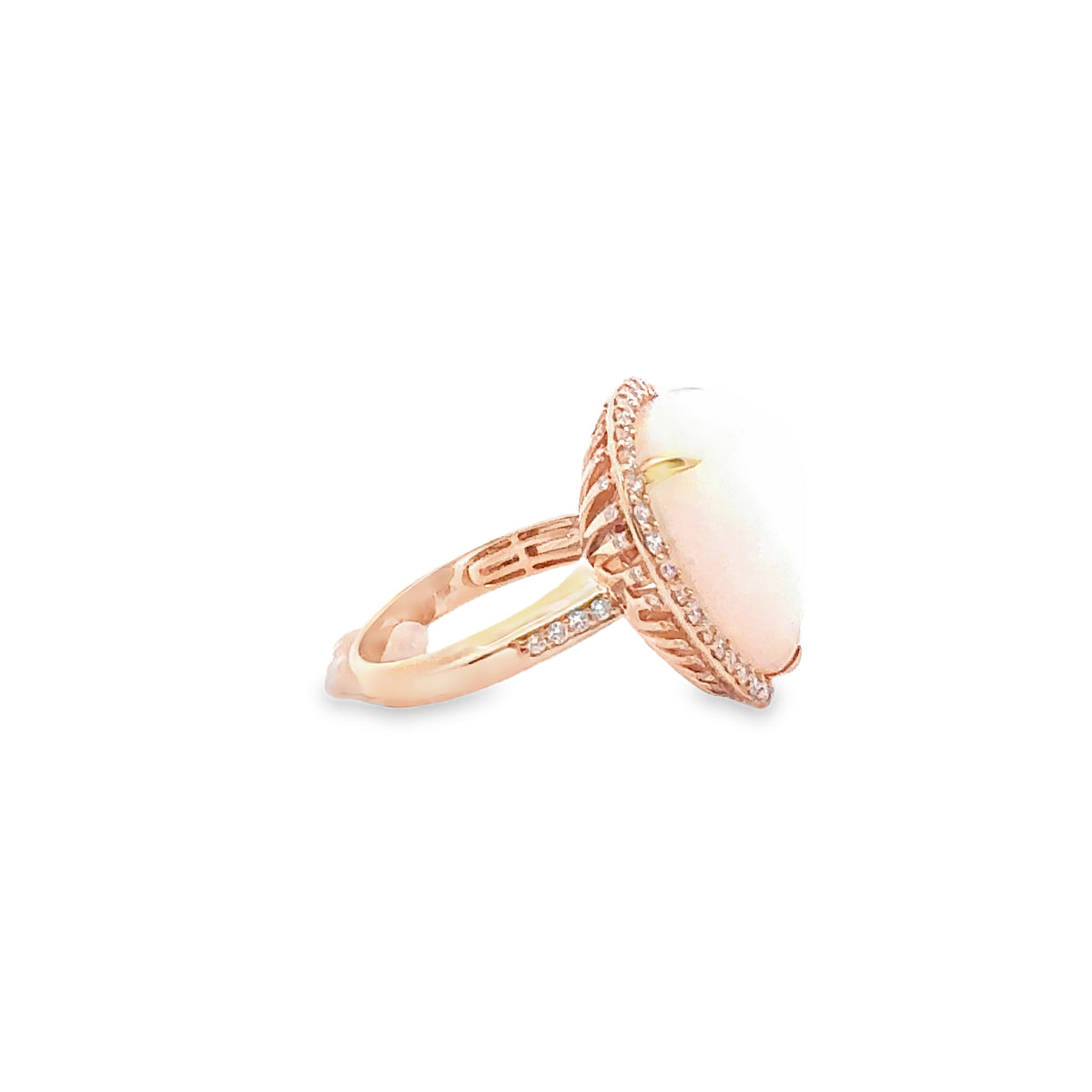18k Yellow Gold Opal and Diamond Ring