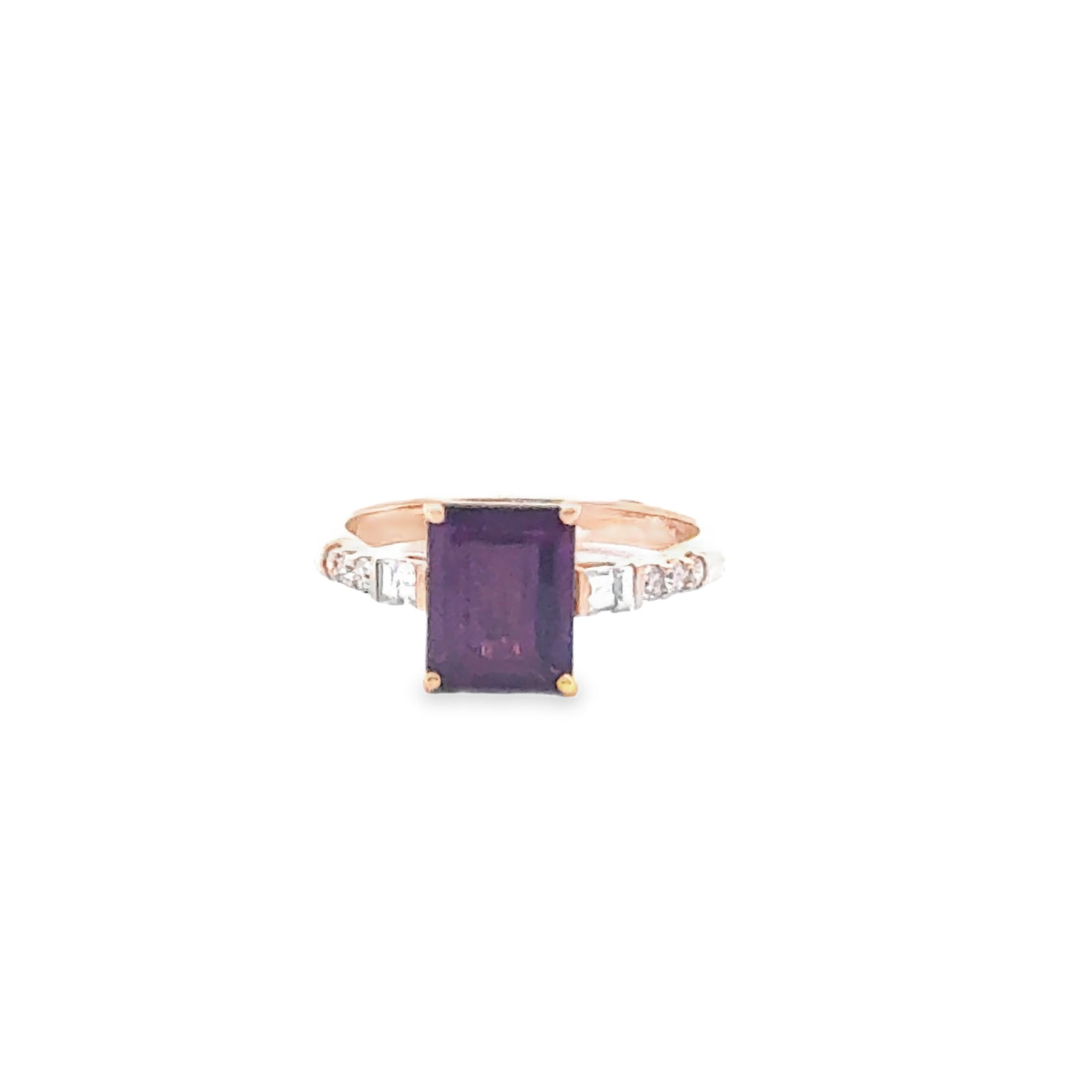 18k Yellow Gold Garnet and Diamond Ring