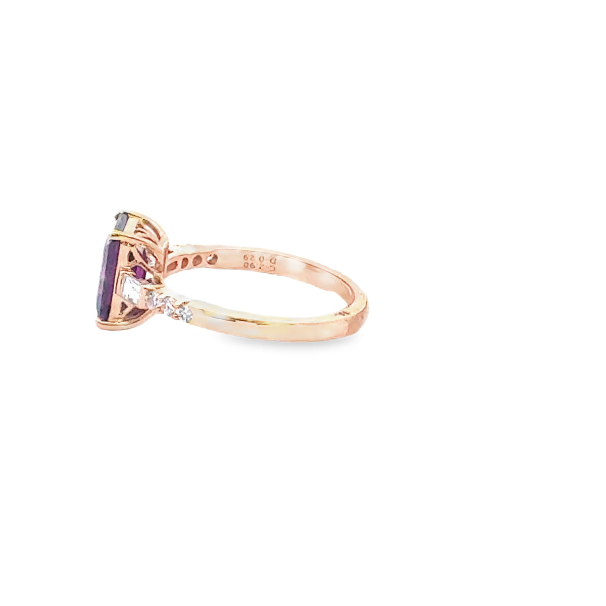 18k Yellow Gold Garnet and Diamond Ring