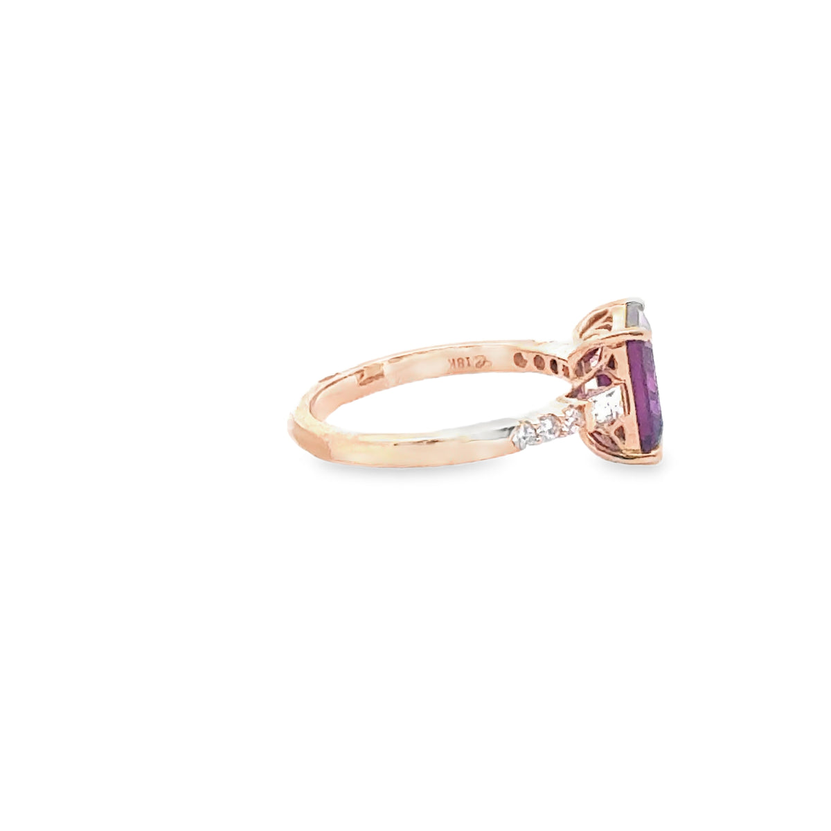 18k Yellow Gold Garnet and Diamond Ring