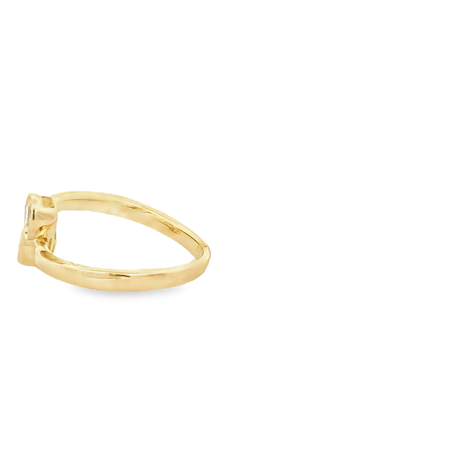 14k Yellow Gold Bypass Ring with Round Brilliant Diamonds