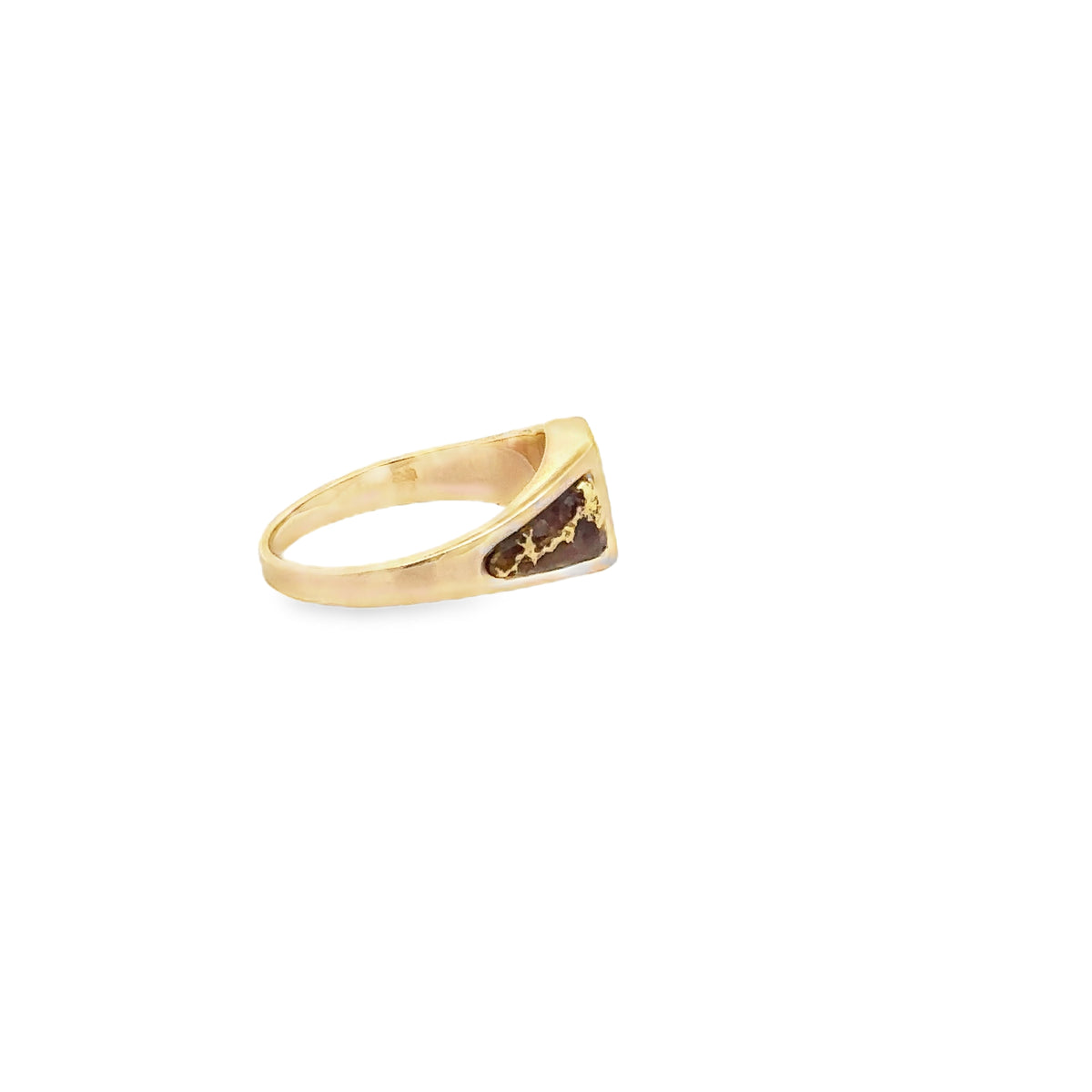 14k Yellow Gold Ring with Gold Quartz and Diamonds