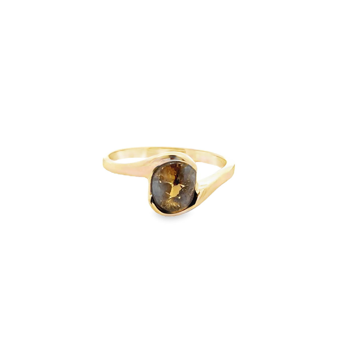 14k Yellow Gold Ring with Natural Gold Quartz