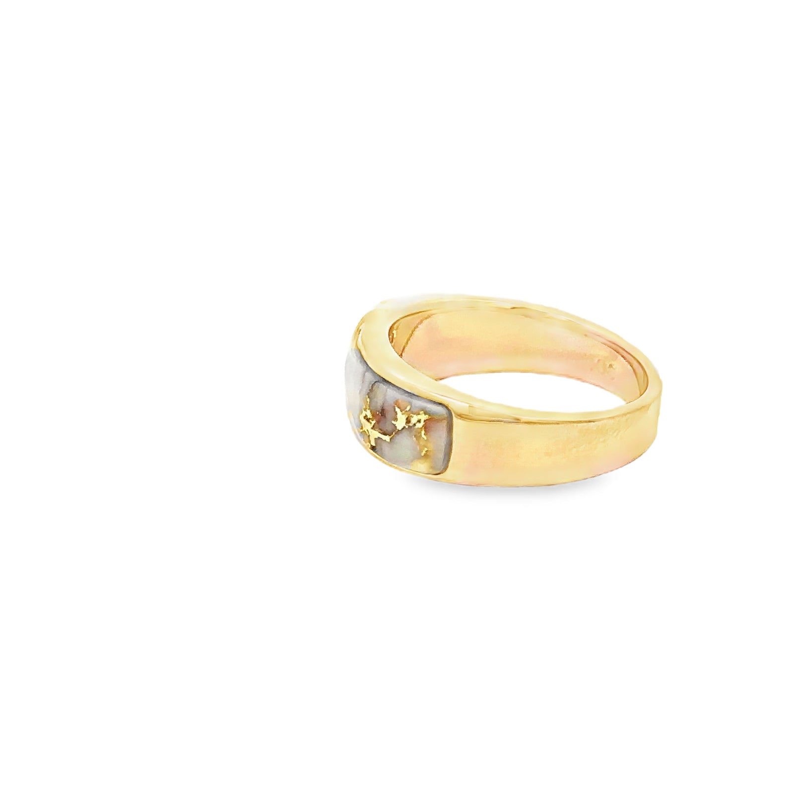 14k Yellow Gold Ring with Gold Quartz and Diamonds