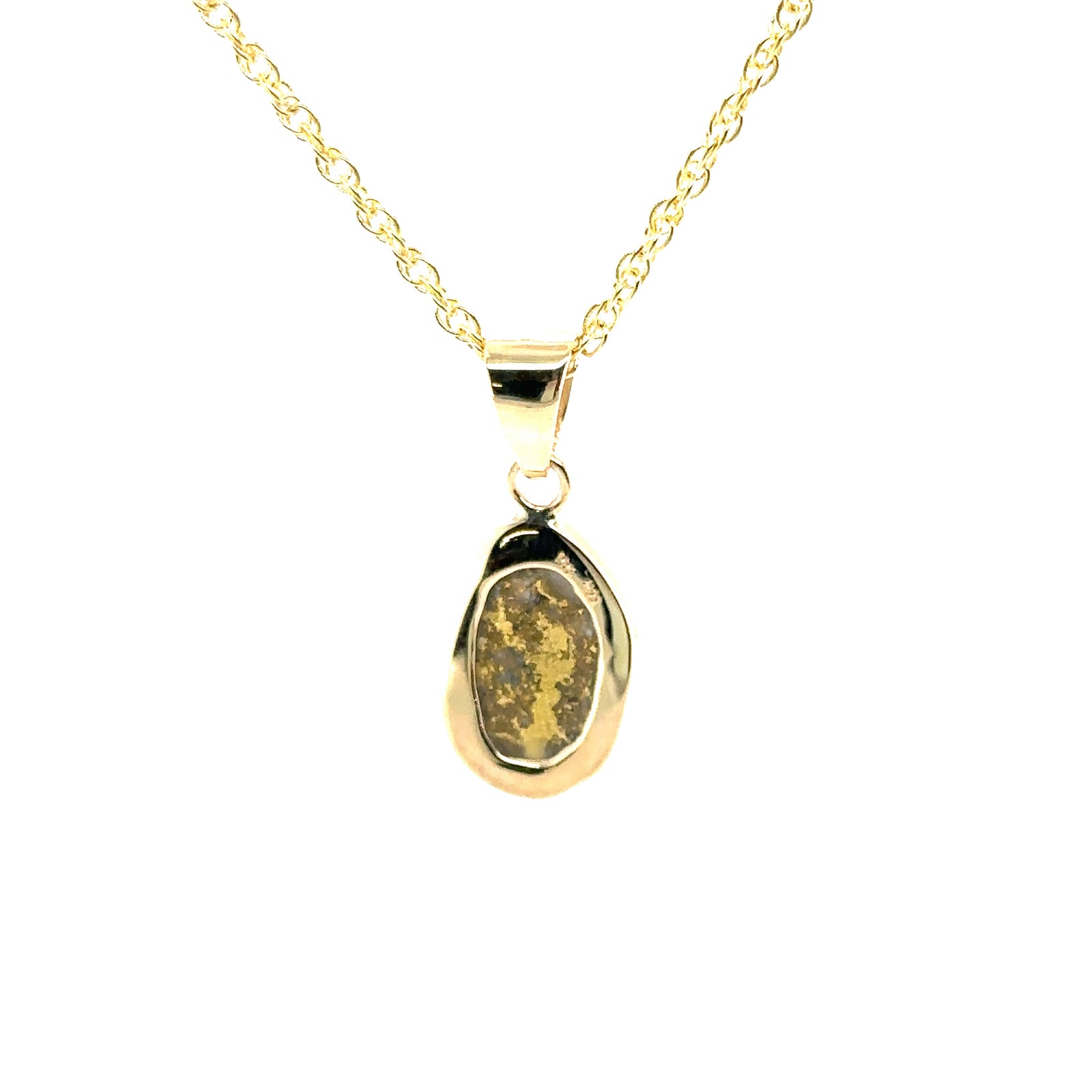 14k Yellow Gold Pendant with Natural Gold Quartz