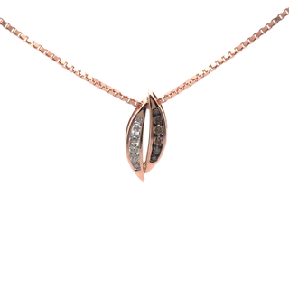 14k Rose Gold Pendant with Fancy Brown and White Diamonds