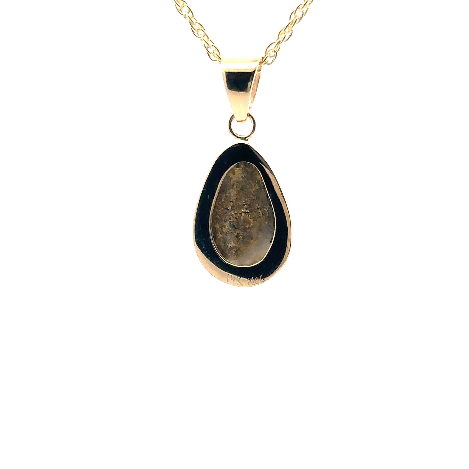 14k Yellow Gold Pendant with Natural Gold Quartz