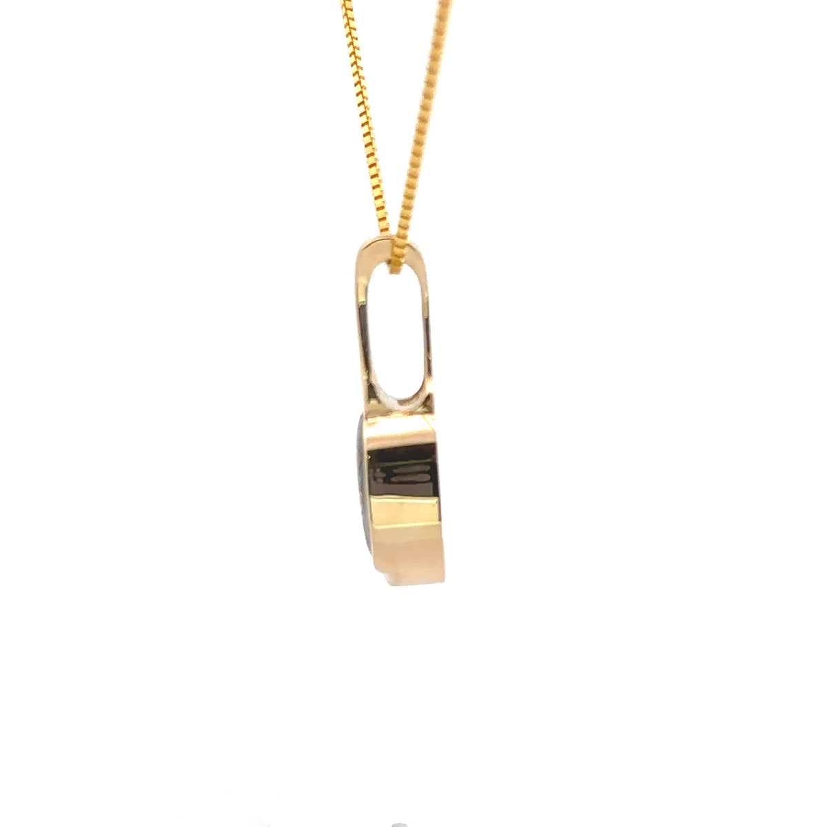14k Yellow Gold Pendant with Natural Gold Quartz
