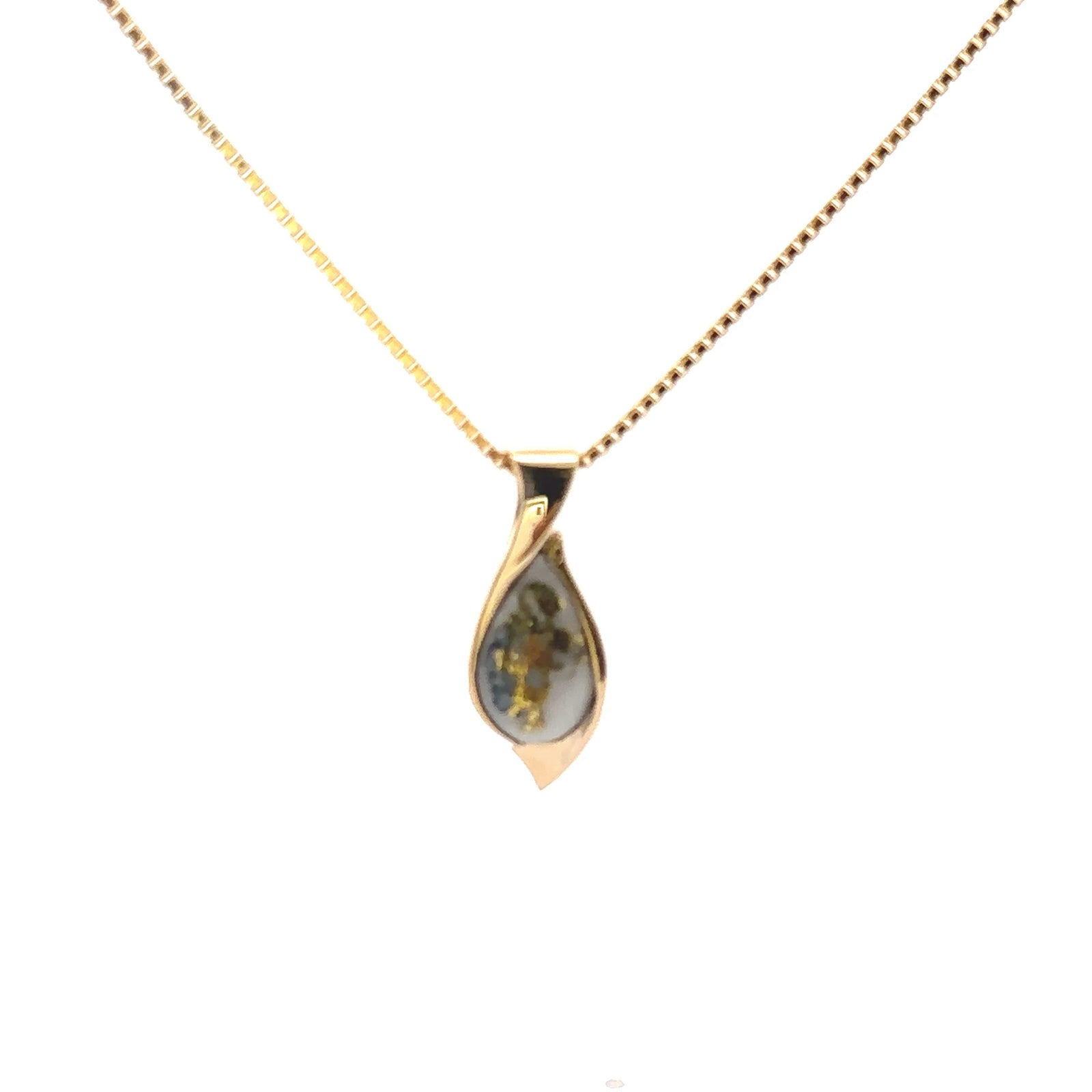 14k Yellow Gold Pendant with Natural Gold Quartz