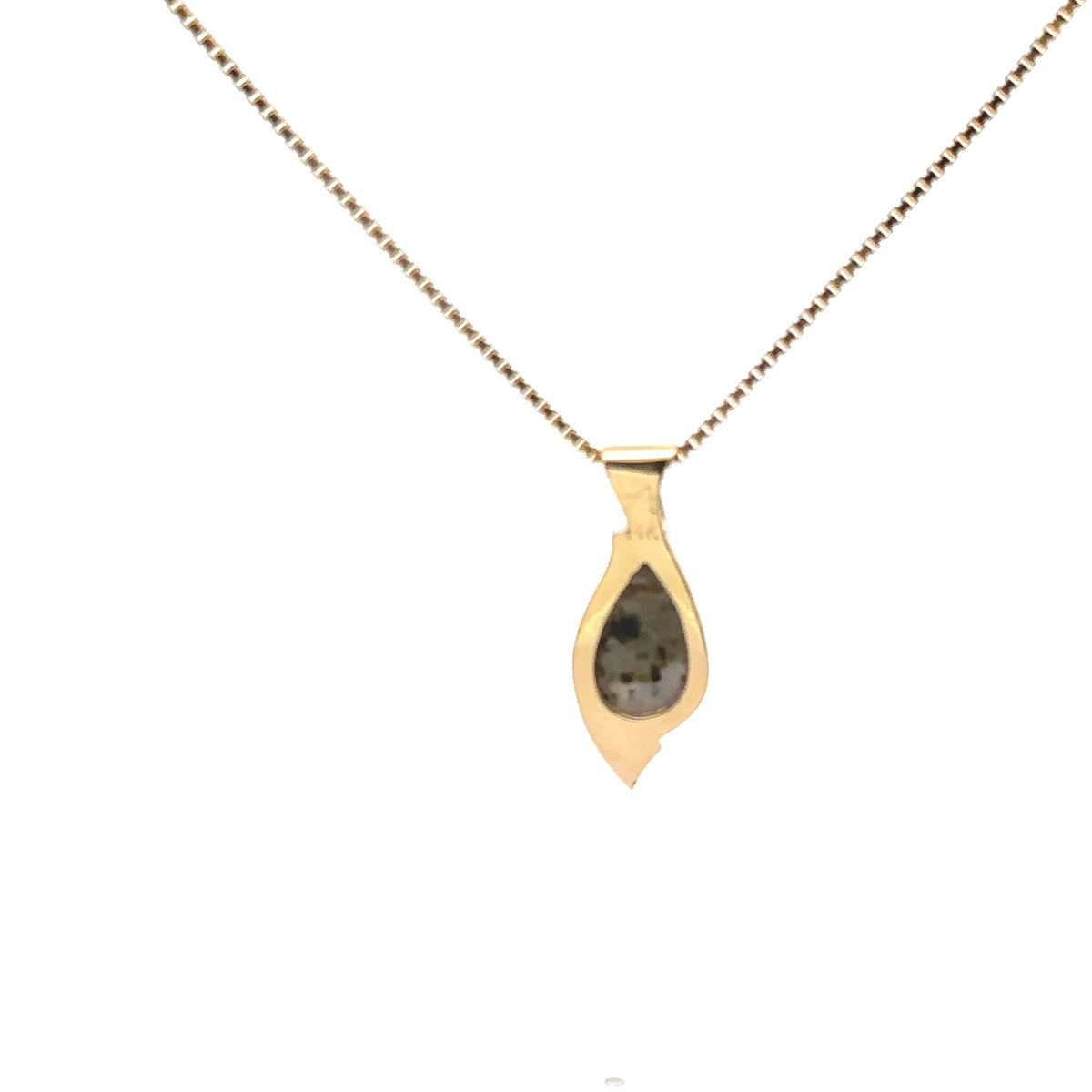 14k Yellow Gold Pendant with Natural Gold Quartz