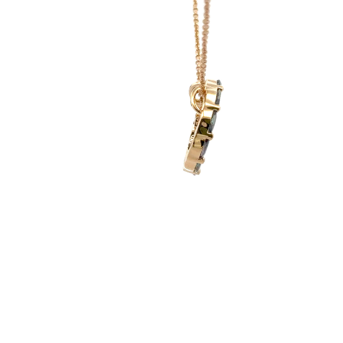 Elegant 18k Yellow Gold Alexandrite and Diamond Pendant
