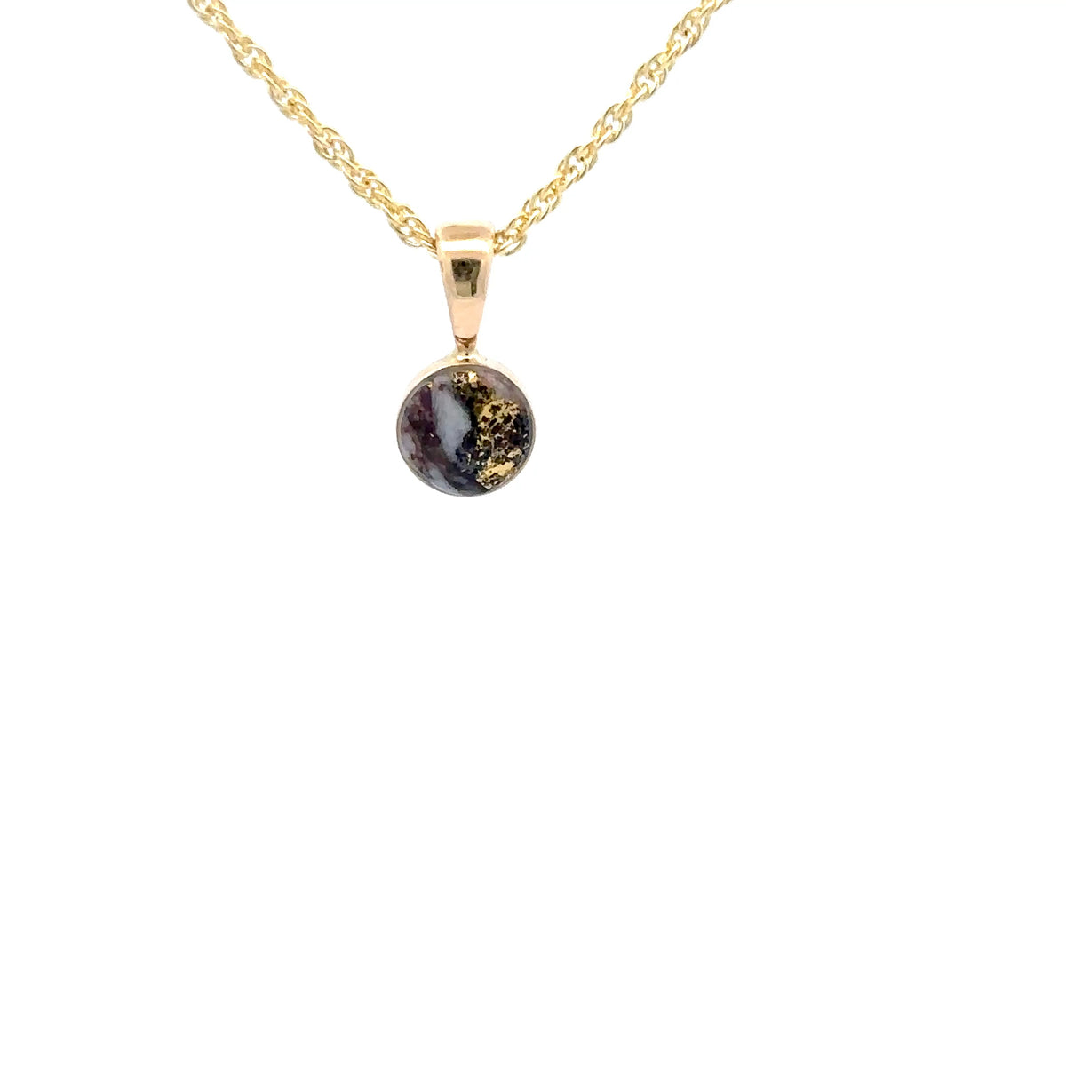 14k Yellow Gold Pendant with Natural Gold Quartz