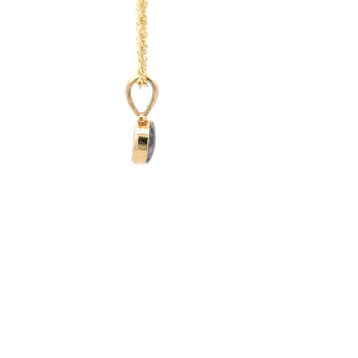 14k Yellow Gold Pendant with Natural Gold Quartz