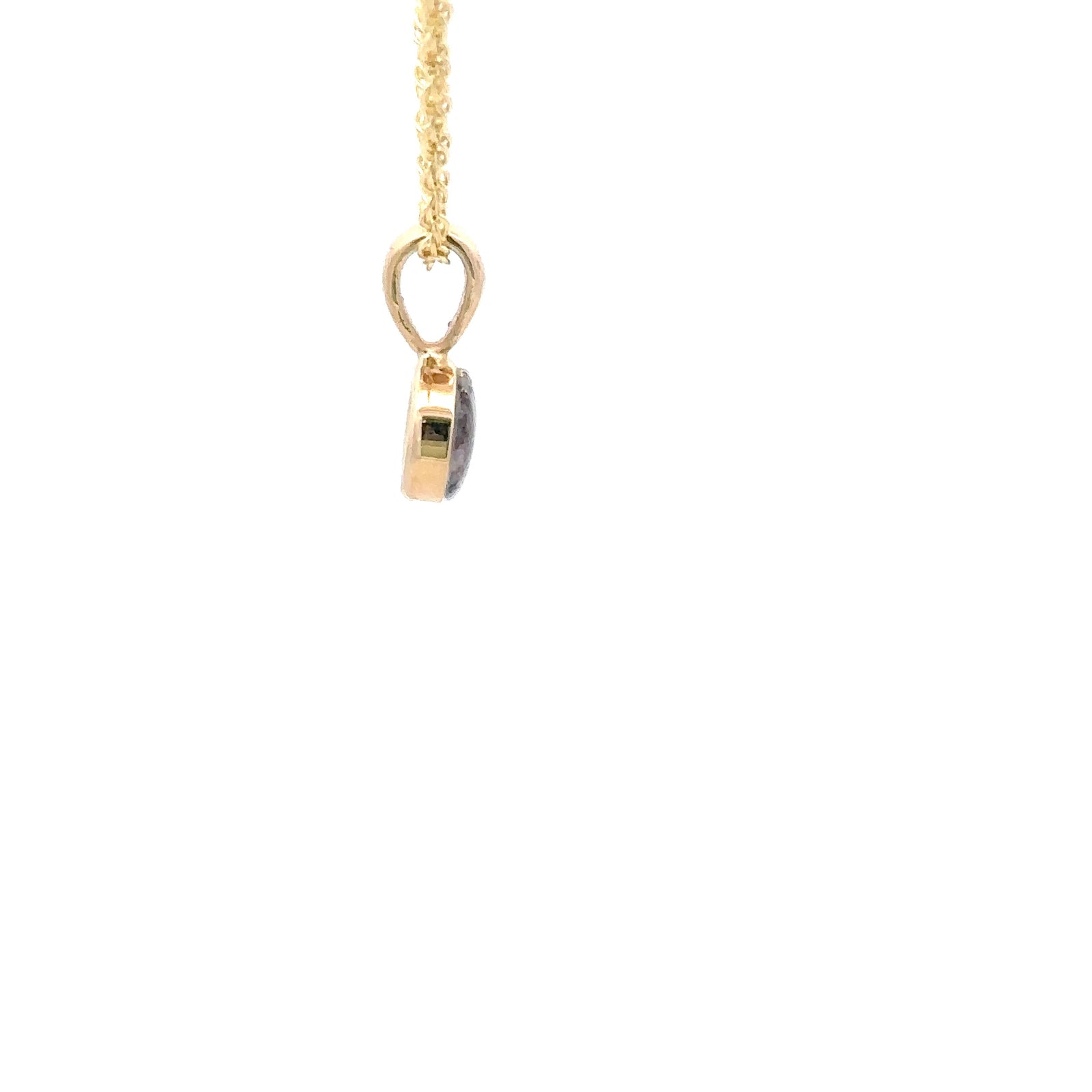 14k Yellow Gold Pendant with Natural Gold Quartz