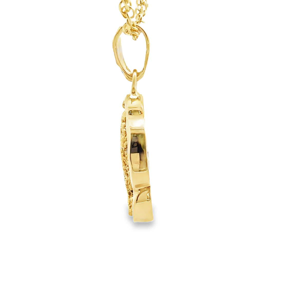 14k Yellow Gold Pendant with Natural Gold Nugget
