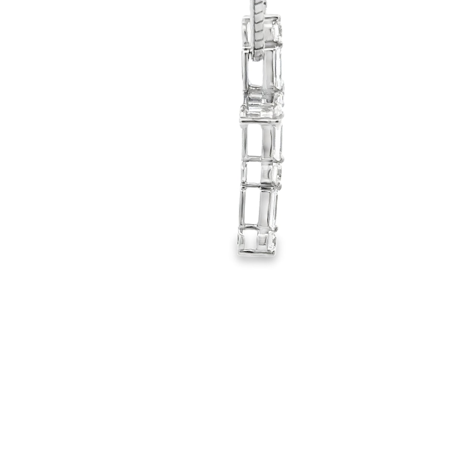 14k White Gold Diamond Cross Pendant