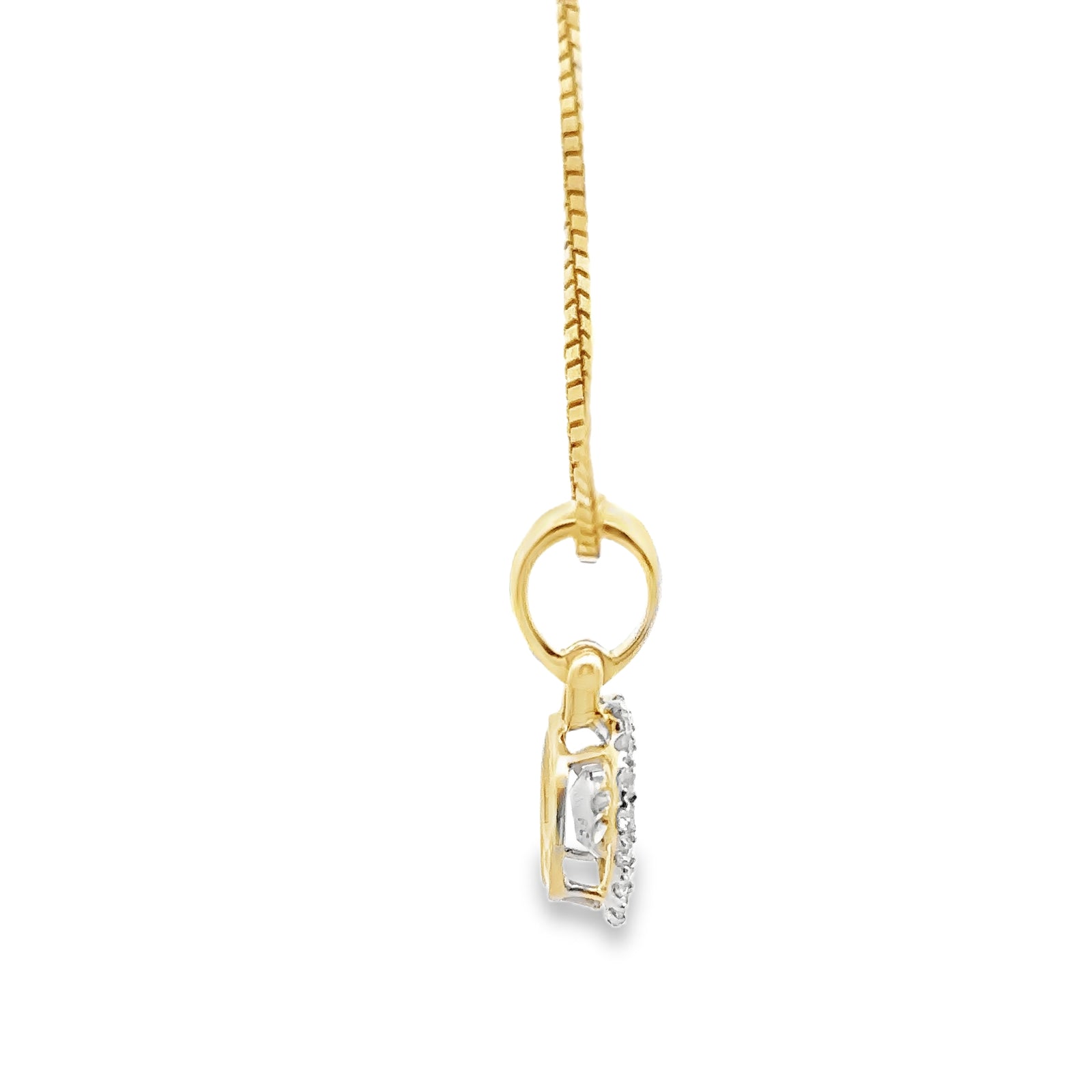 14k Yellow Gold Diamond Circle Pendant