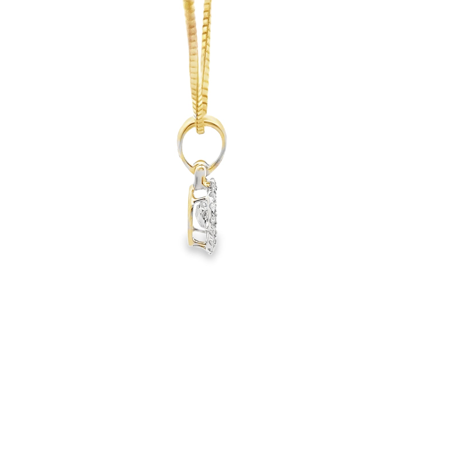 14k Yellow Gold Diamond Circle Pendant