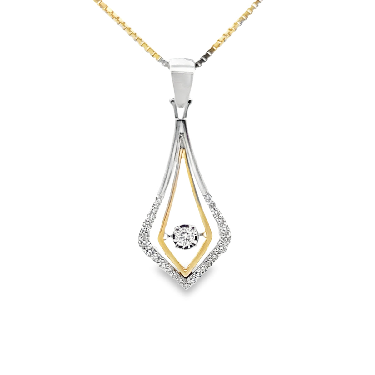 14k Two-Tone Gold Pendant with Diamonds