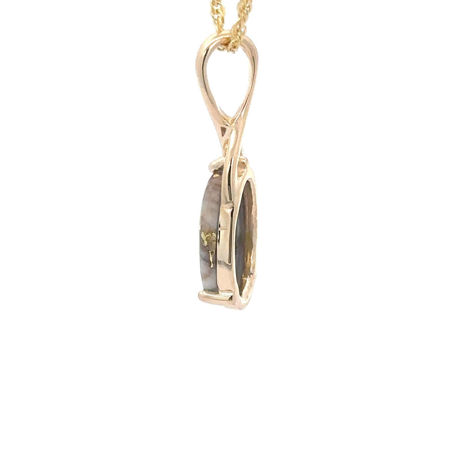 14k Yellow Gold Pendant with Natural Gold Quartz
