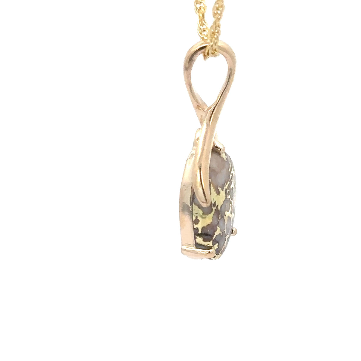 14k Yellow Gold Pendant with Natural Gold Quartz