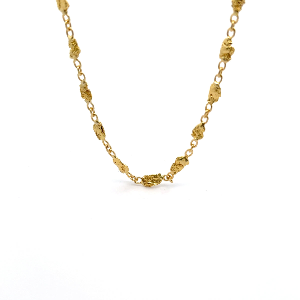 24 inch Natural Gold Nugget Necklace