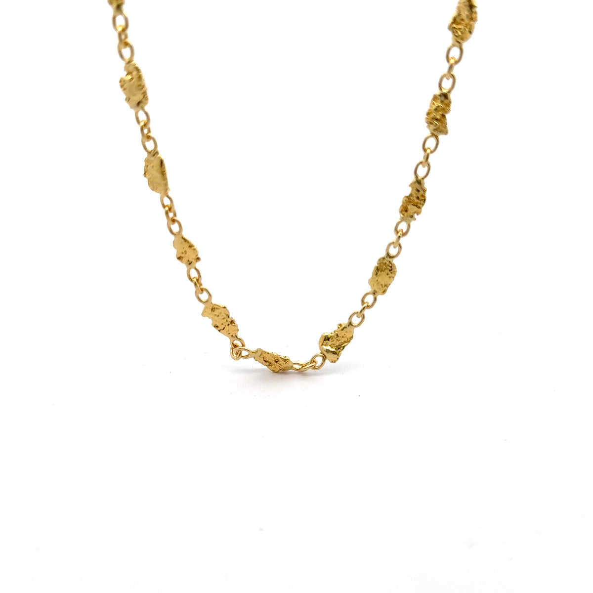 24 inch Natural Gold Nugget Necklace