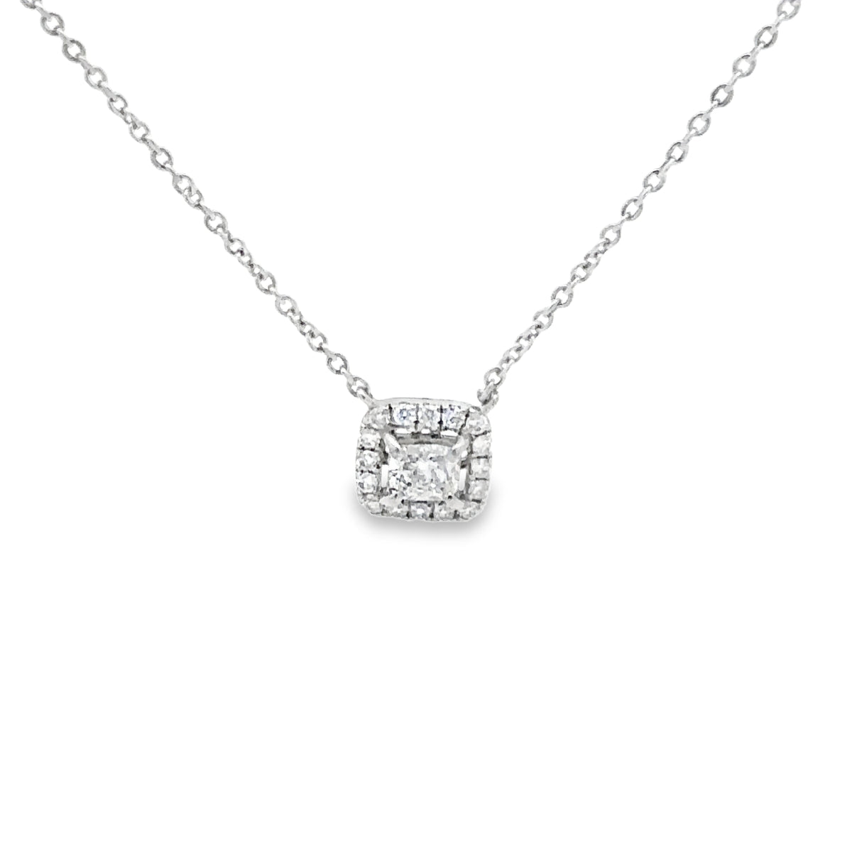 14k White Gold Diamond Pendant