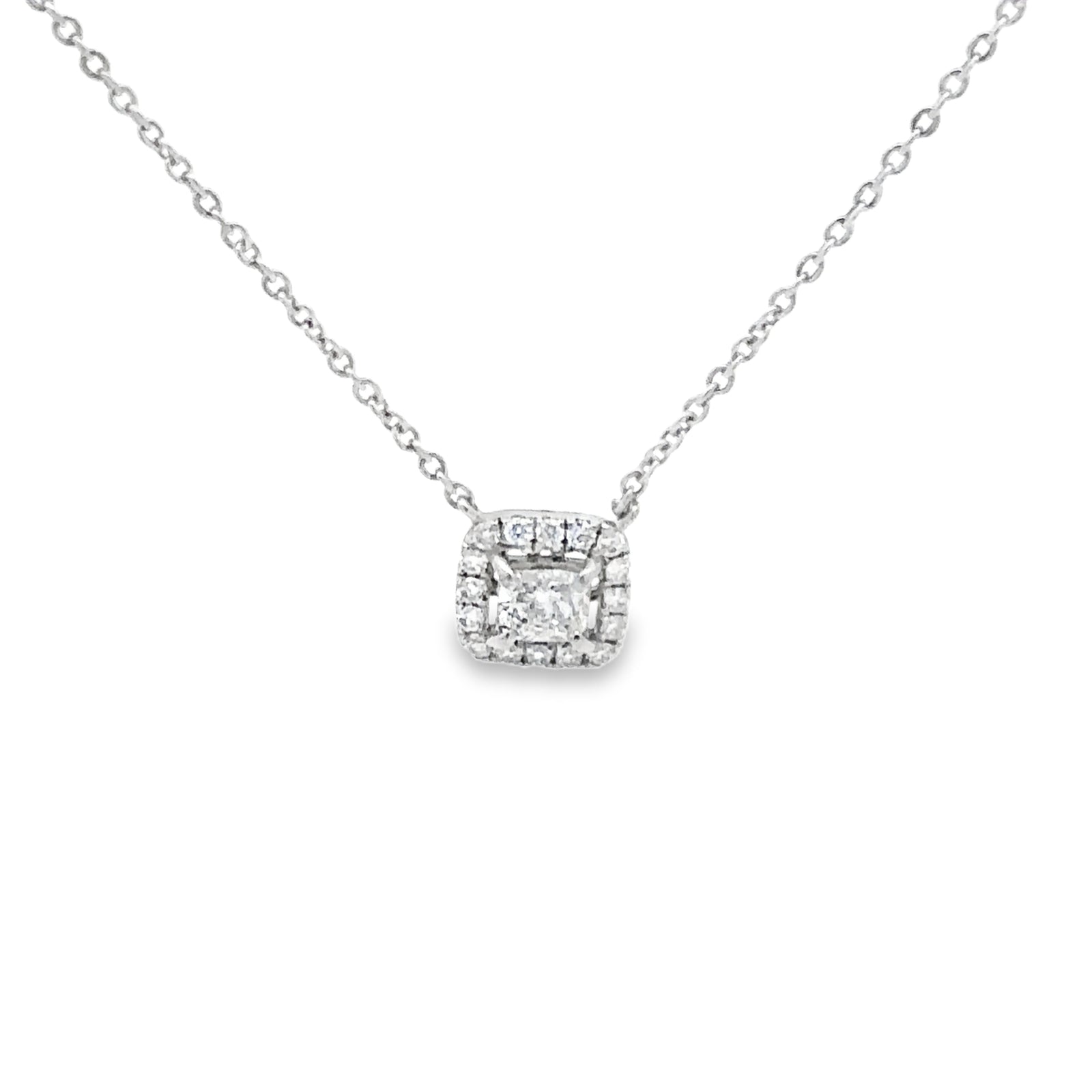 14k White Gold Diamond Pendant