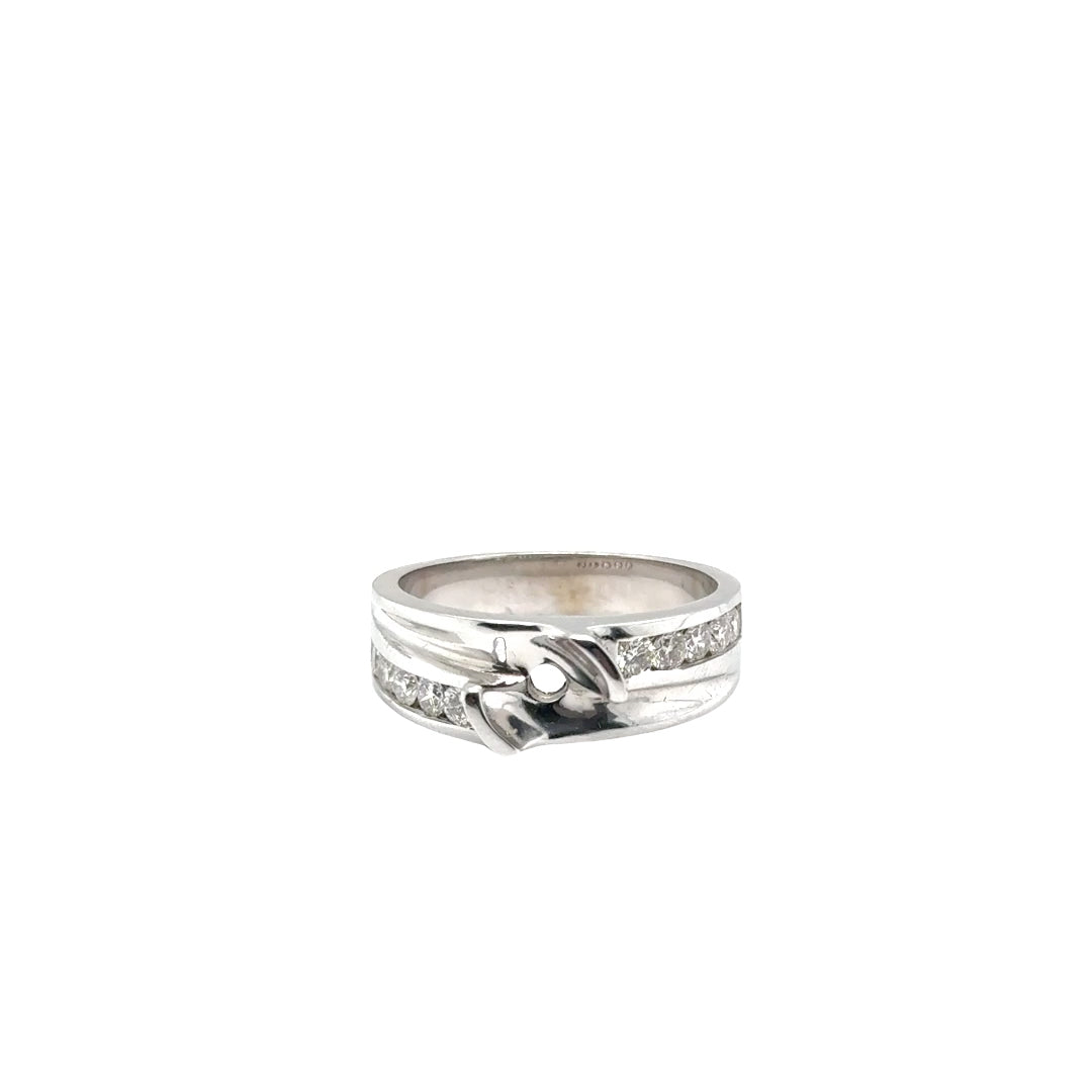 14k White Gold Diamond Semi Mount Ring