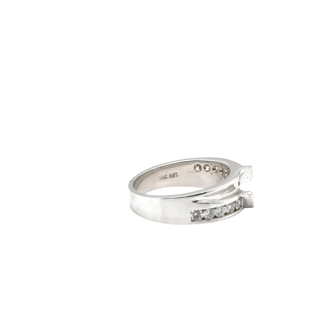 14k White Gold Diamond Semi Mount Ring