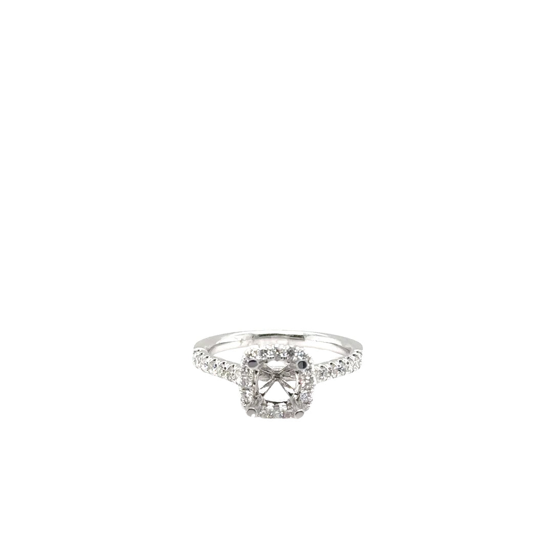 18k White Gold Diamond Semi Mount Ring