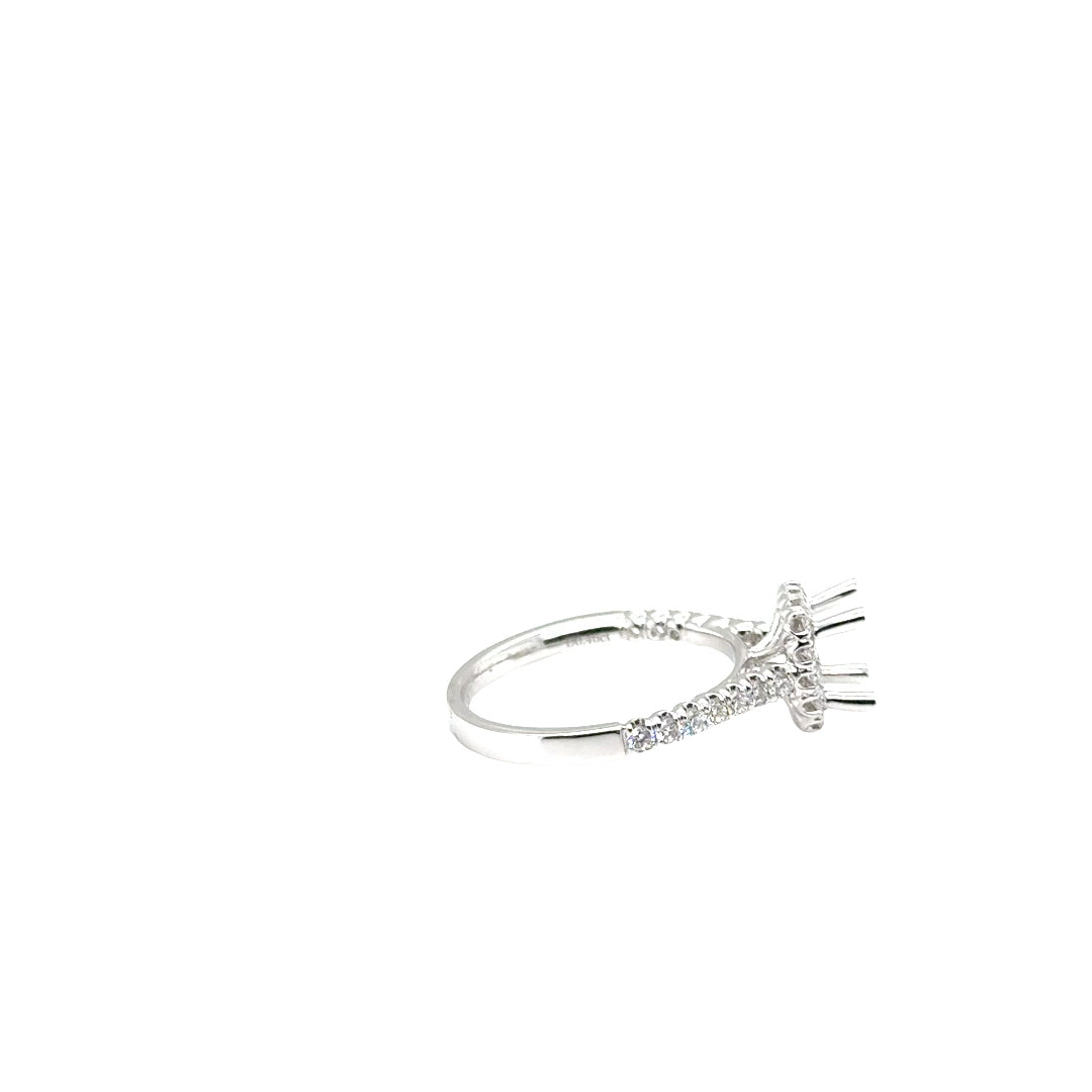 18k White Gold Diamond Semi Mount Ring