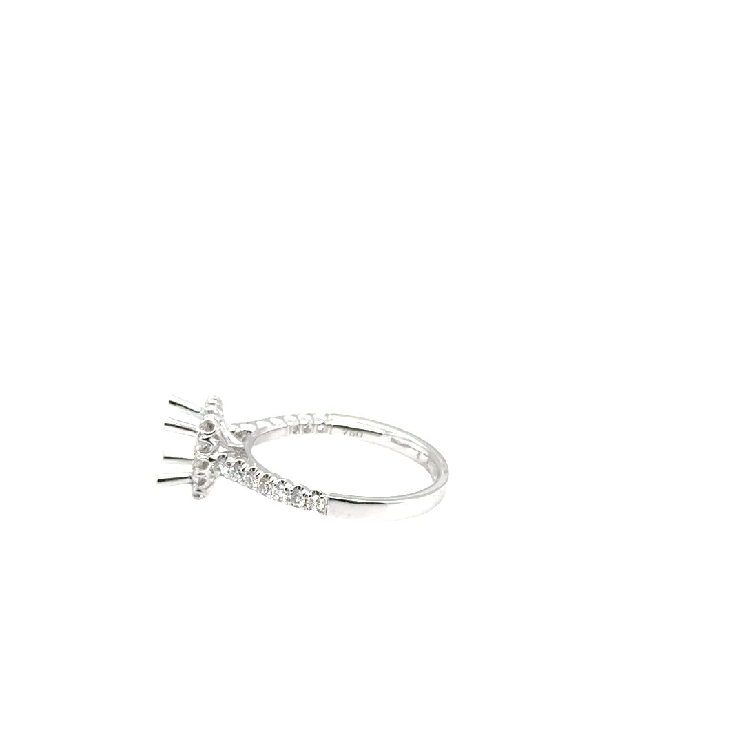 18k White Gold Diamond Semi Mount Ring