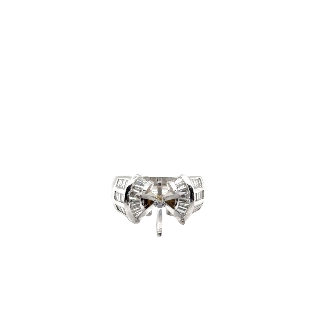 18k White Gold Diamond Semi Mount Ring