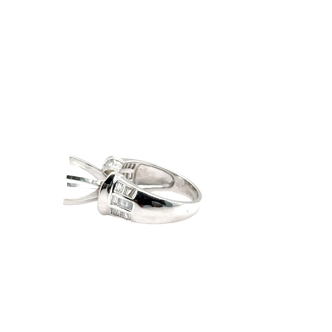 18k White Gold Diamond Semi Mount Ring