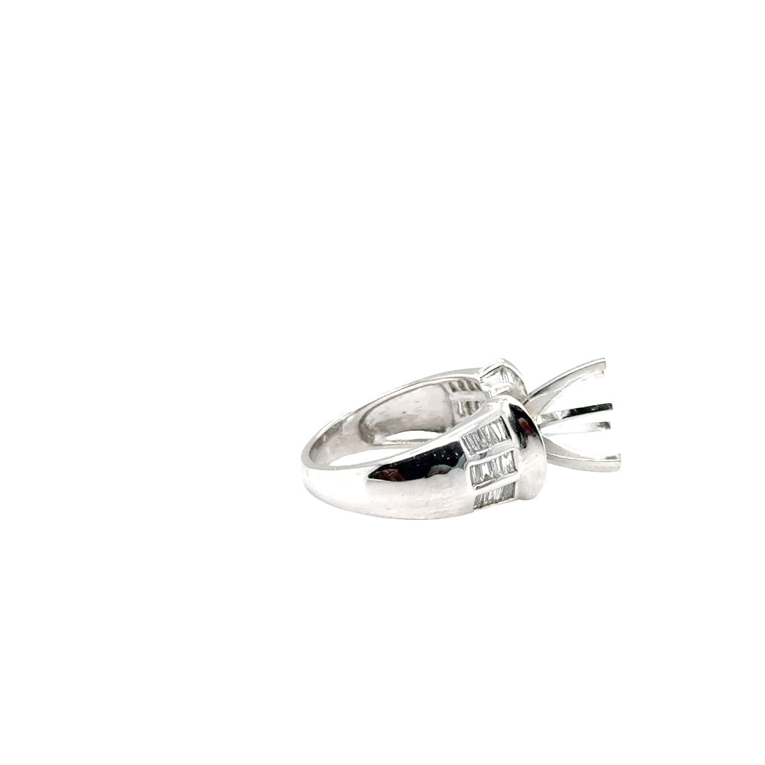 18k White Gold Diamond Semi Mount Ring